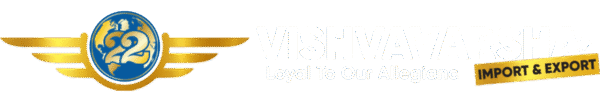 Vishvavarsha Import & Export company logo representing integrity, loyalty, and global trade.